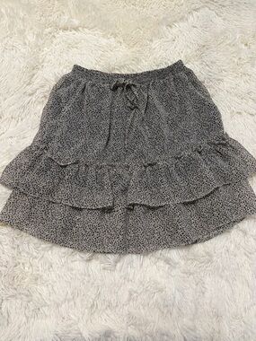 Sienna Sky Black and White Mini Ruffle Skirt